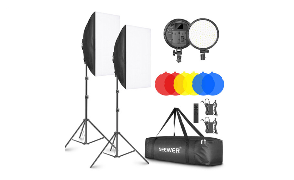 best lighting for video podcasts in 2026 3 Neewer 2-Light Softbox Kit