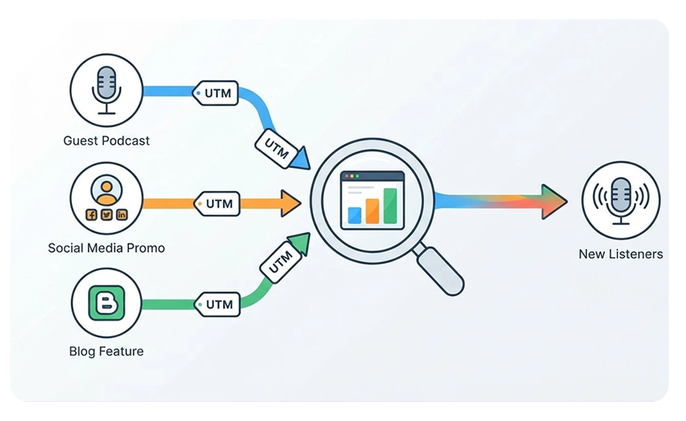 Podcast Cross Promotion: How to Grow Through Guest Swaps 3 Using UTM Links to Measure Results