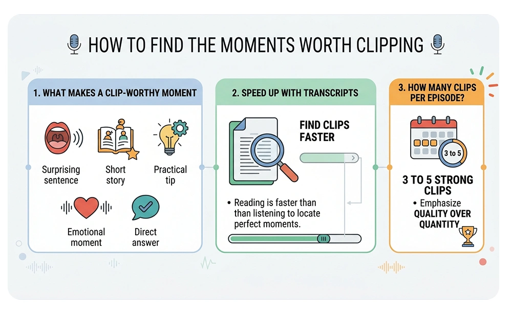 How to Repurpose Podcast Content for Instagram & TikTok 2 How to Find the Moments Worth Clipping