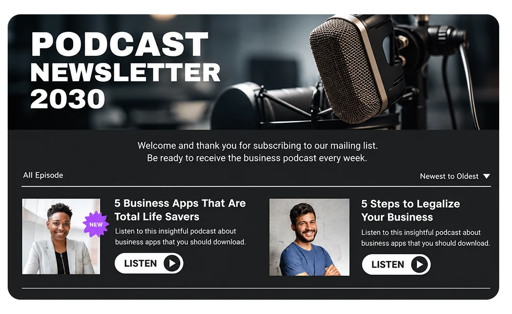 Podcast Email Newsletter: Turning Listeners into Subscribers 2 What to Send: Newsletter Formats, Frequency & the Welcome Email